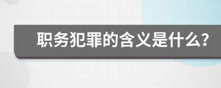 职务犯罪的含义是什么？