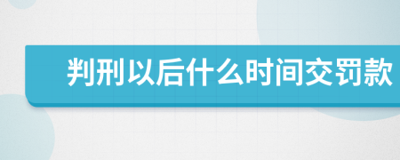 判刑以后什么时间交罚款