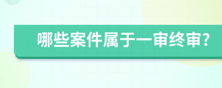 哪些案件属于一审终审?