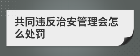 共同违反治安管理会怎么处罚