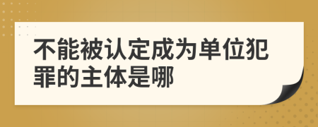 不能被认定成为单位犯罪的主体是哪