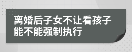 离婚后子女不让看孩子能不能强制执行