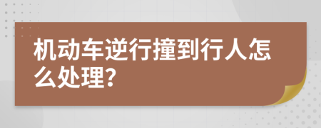 机动车逆行撞到行人怎么处理？