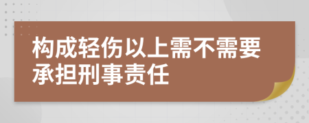 构成轻伤以上需不需要承担刑事责任