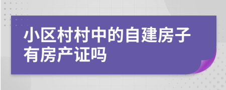 小区村村中的自建房子有房产证吗