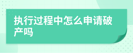 执行过程中怎么申请破产吗