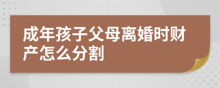 成年孩子父母离婚时财产怎么分割