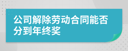 公司解除劳动合同能否分到年终奖