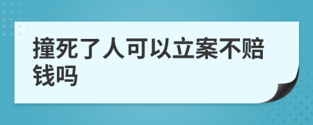 撞死了人可以立案不赔钱吗