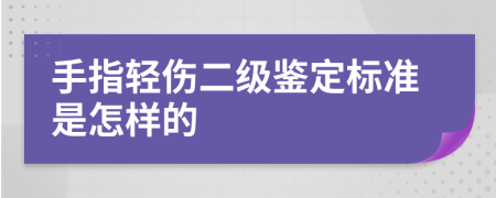 手指轻伤二级鉴定标准是怎样的