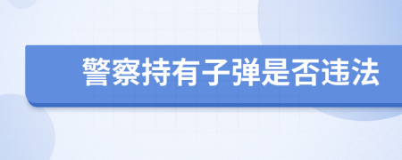 警察持有子弹是否违法