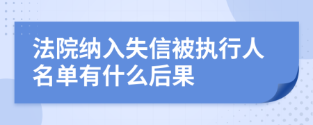 法院纳入失信被执行人名单有什么后果