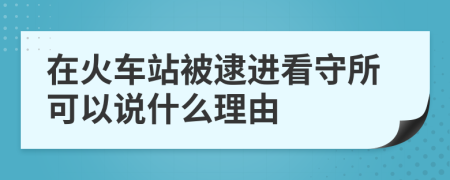 在火车站被逮进看守所可以说什么理由