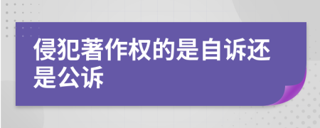 侵犯著作权的是自诉还是公诉