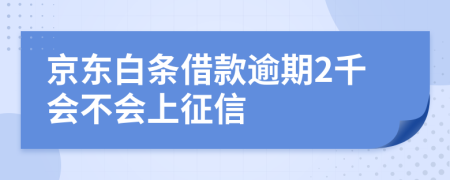 京东白条借款逾期2千会不会上征信