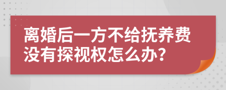 离婚后一方不给抚养费没有探视权怎么办？