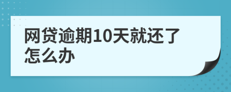 网贷逾期10天就还了怎么办