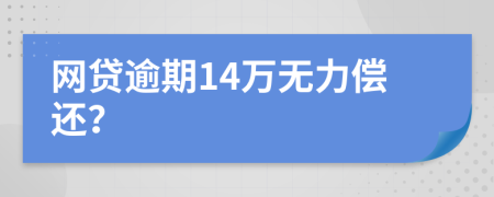 网贷逾期14万无力偿还？