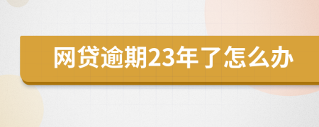 网贷逾期23年了怎么办