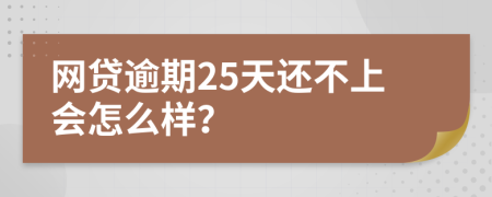 网贷逾期25天还不上会怎么样？