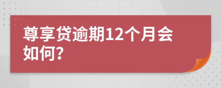 尊享贷逾期12个月会如何？