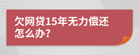 欠网贷15年无力偿还怎么办？