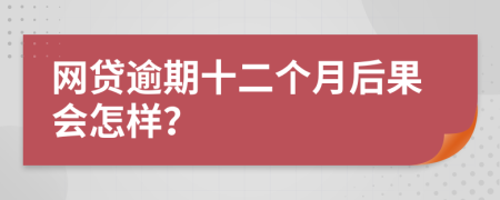 网贷逾期十二个月后果会怎样？