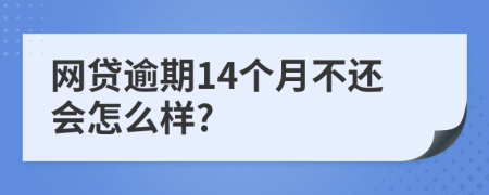 网贷逾期14个月不还会怎么样?