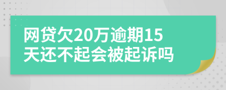 网贷欠20万逾期15天还不起会被起诉吗