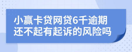 小赢卡贷网贷6千逾期还不起有起诉的风险吗