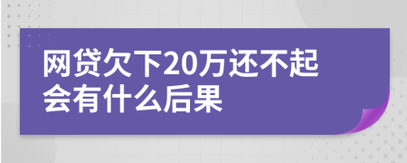 网贷欠下20万还不起会有什么后果