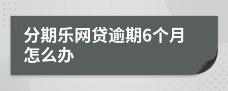 分期乐网贷逾期6个月怎么办