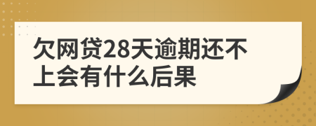 欠网贷28天逾期还不上会有什么后果