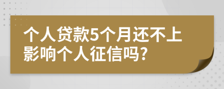 个人贷款5个月还不上影响个人征信吗?