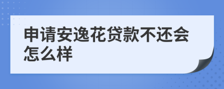 申请安逸花贷款不还会怎么样