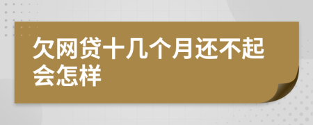 欠网贷十几个月还不起会怎样