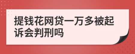 提钱花网贷一万多被起诉会判刑吗