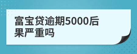 富宝贷逾期5000后果严重吗