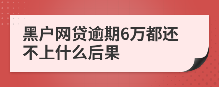 黑户网贷逾期6万都还不上什么后果
