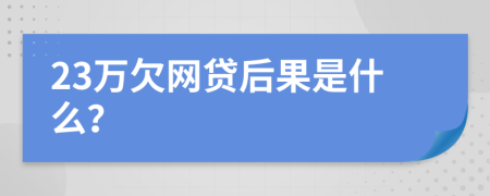 23万欠网贷后果是什么？