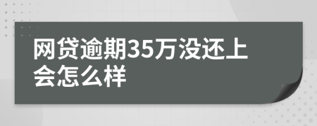 网贷逾期35万没还上会怎么样