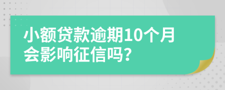 小额贷款逾期10个月会影响征信吗？