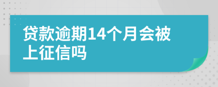 贷款逾期14个月会被上征信吗