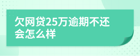 欠网贷25万逾期不还会怎么样