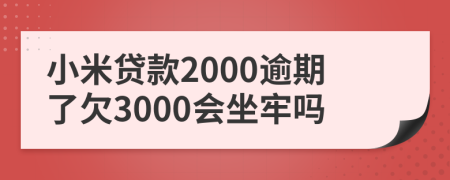 小米贷款2000逾期了欠3000会坐牢吗