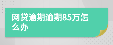 网贷逾期逾期85万怎么办