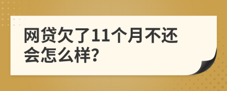 网贷欠了11个月不还会怎么样？