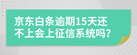 京东白条逾期15天还不上会上征信系统吗？