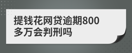 提钱花网贷逾期800多万会判刑吗