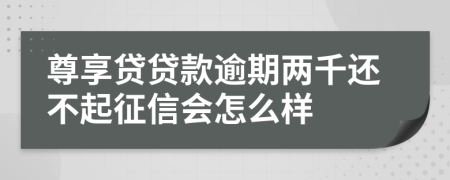 尊享贷贷款逾期两千还不起征信会怎么样